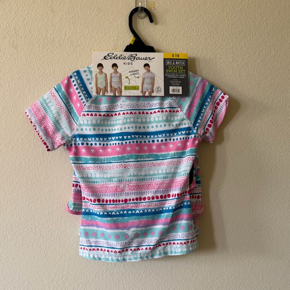 NWT Eddie Bauer 4-piece Youth Swim Set girls size small (7/8) - Picture 3 of 4